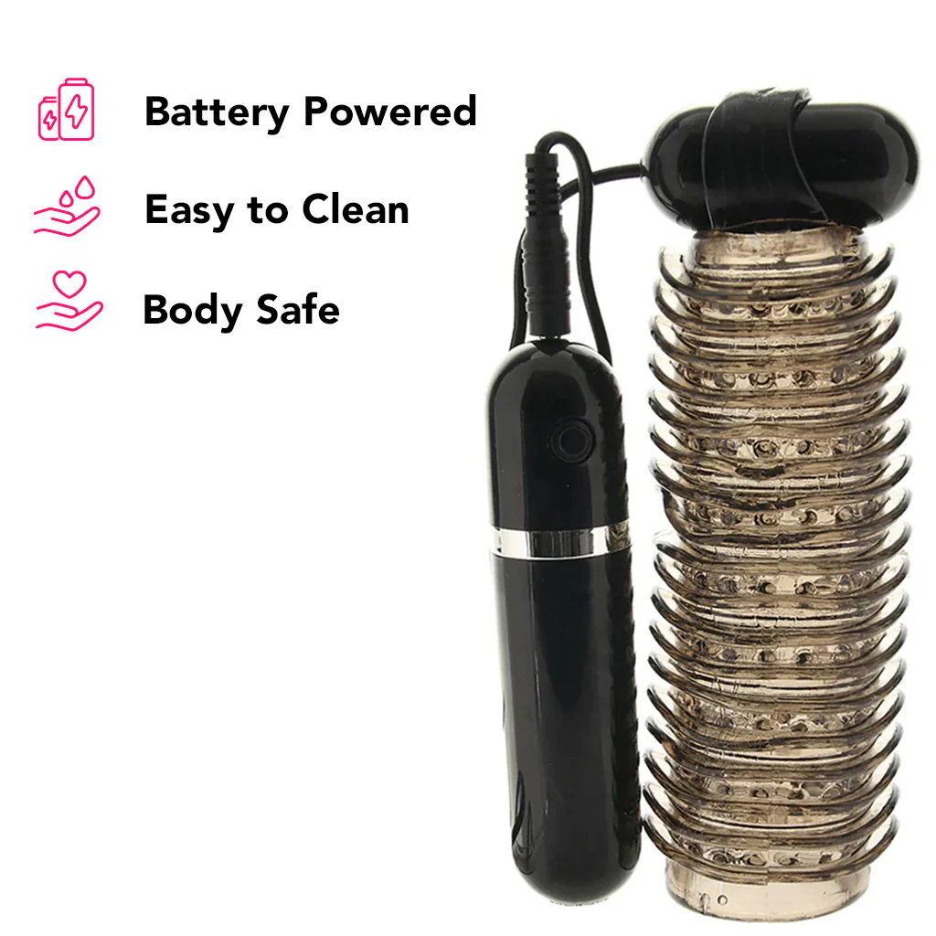 Colt 10 Function Textured Vibrating Stroker in Smoke - Image 4