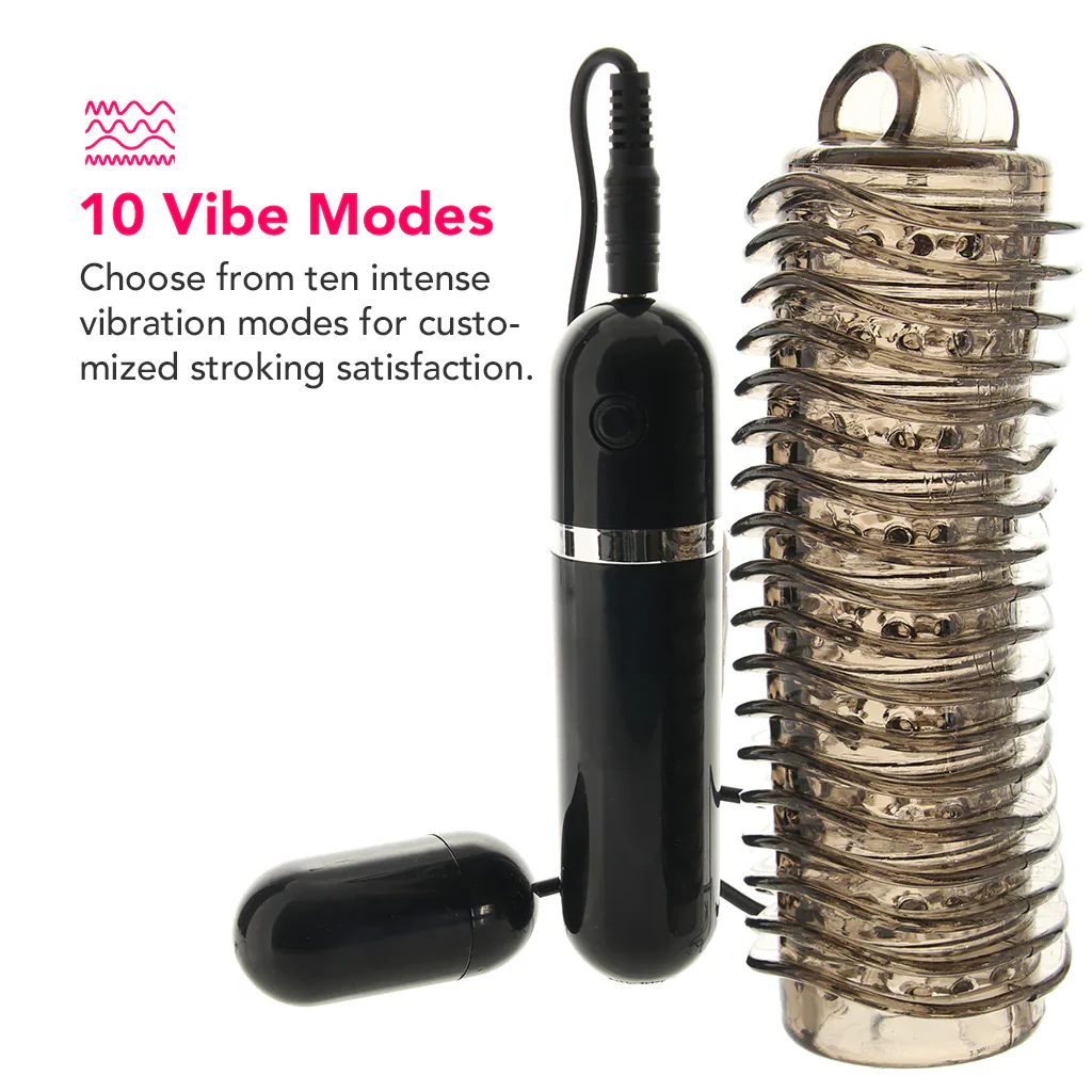 Colt 10 Function Textured Vibrating Stroker in Smoke - Image 5