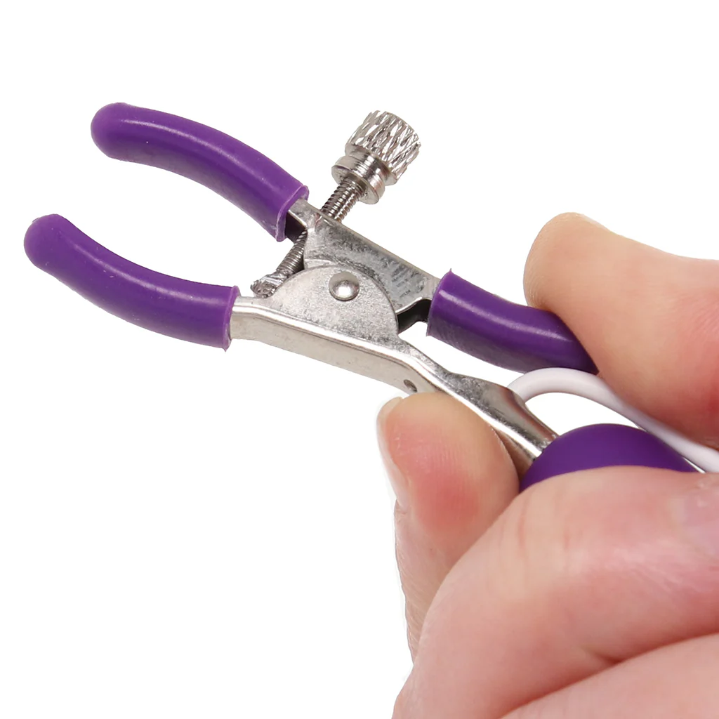 10 Function Vibrating Nipple Clamps in Purple - Image 5