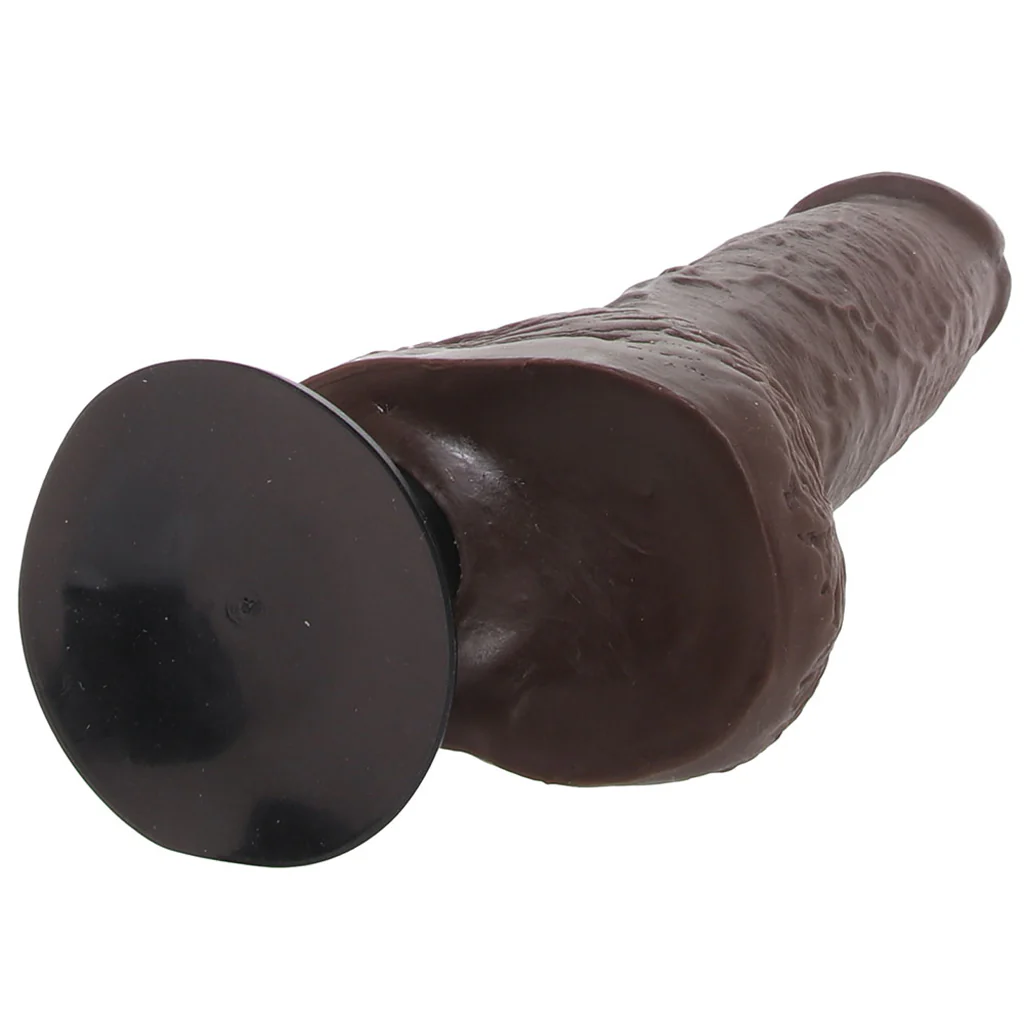 King Cock 10 Inch Vibrating Dildo with Balls in Brown - Image 5