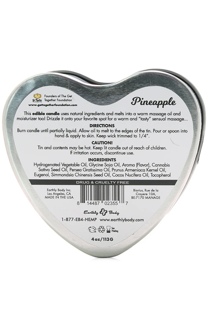 3-in-1 Edible Heart Candle 4oz/113g in Pineapple - Image 3
