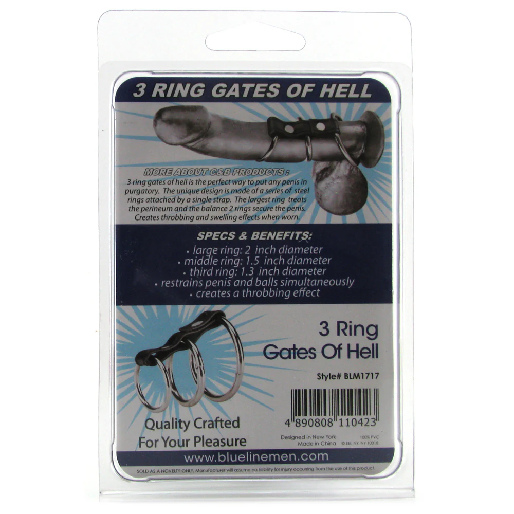 Blue Line 3 Ring Gates of Hell Cock & Ball Cage - Image 5