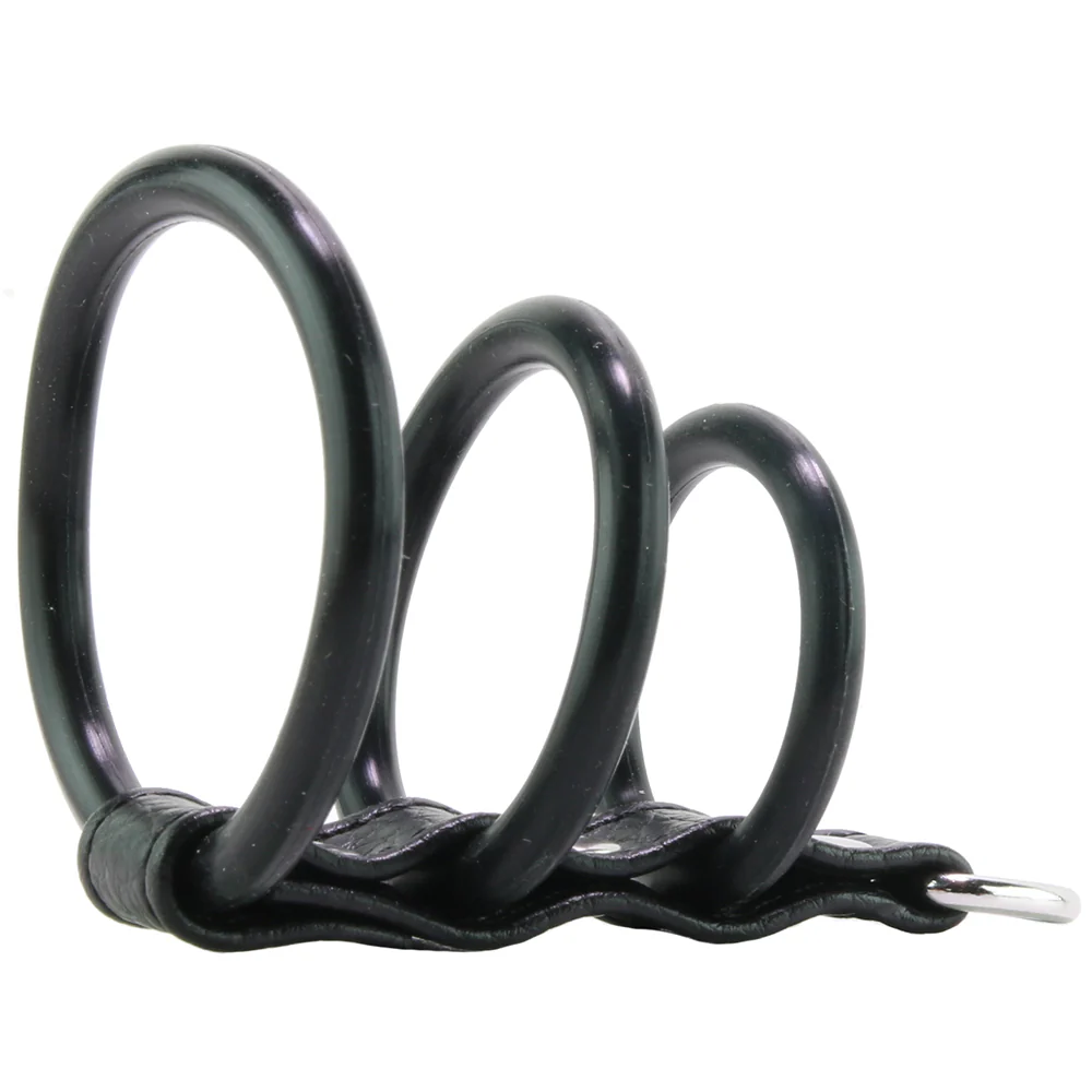 Blue Line 3 Ring Silicone Gates of Hell with Leash Lead - Image 3