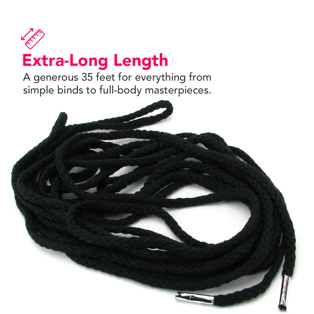 Fetish Fantasy Series 35 Foot Japanese Silk Rope in Black - Image 3