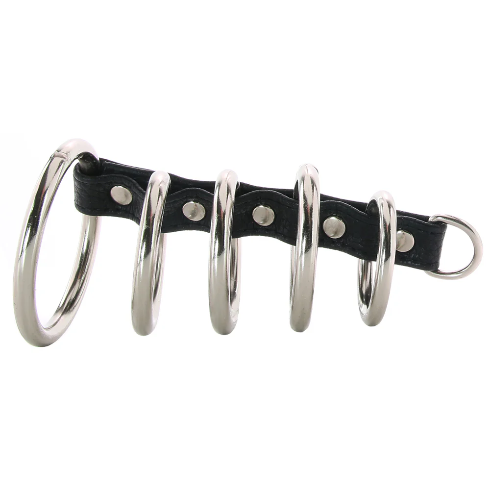 Blue Line 5 Ring Steel Gates of Hell Cock Cage with Lead - Image 3