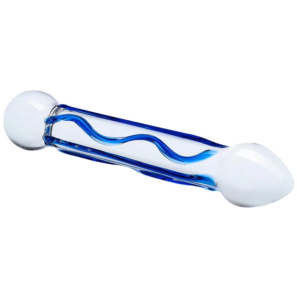 gläs 6.5 Inch Full Tip Textured Glass Dildo - Image 3