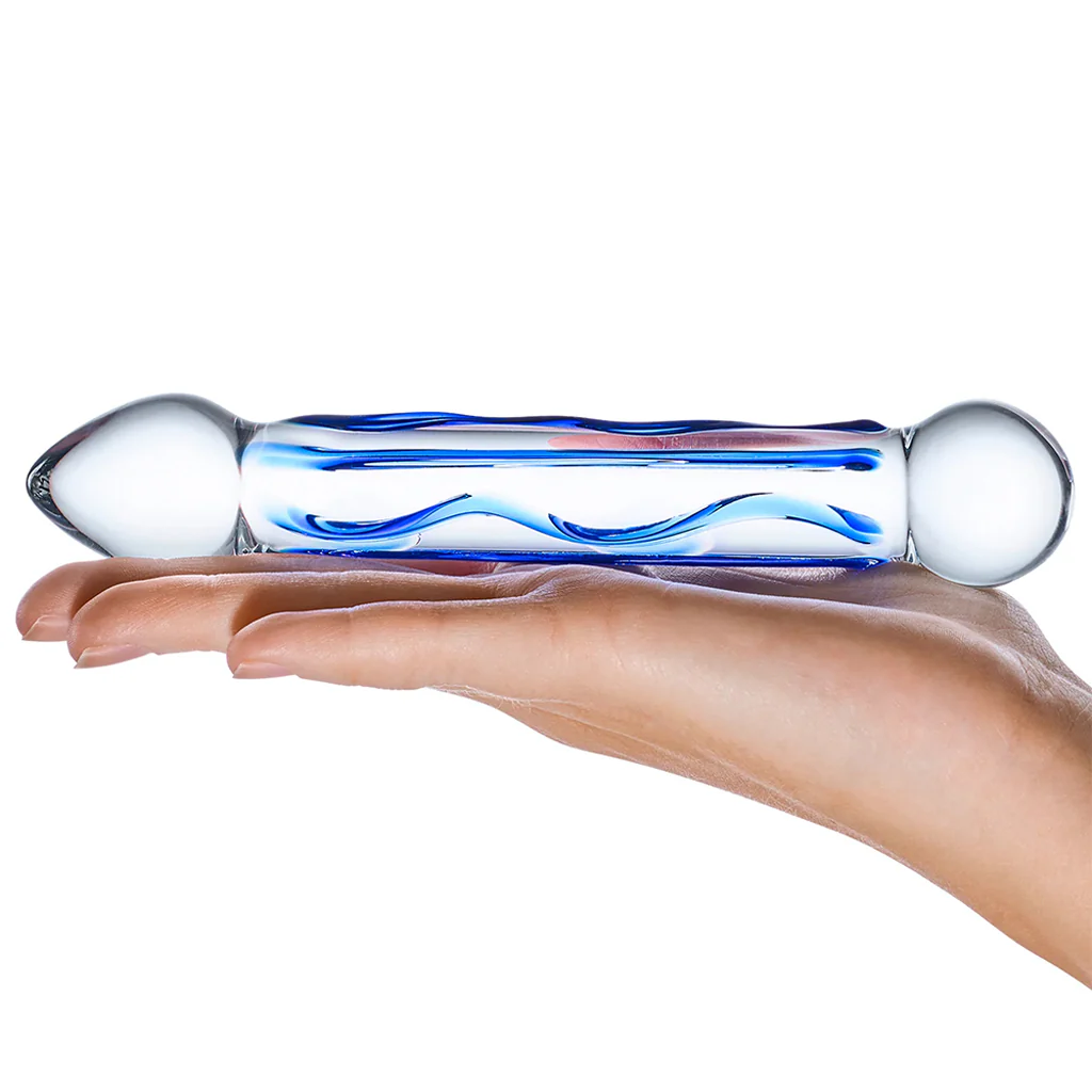 gläs 6.5 Inch Full Tip Textured Glass Dildo - Image 4