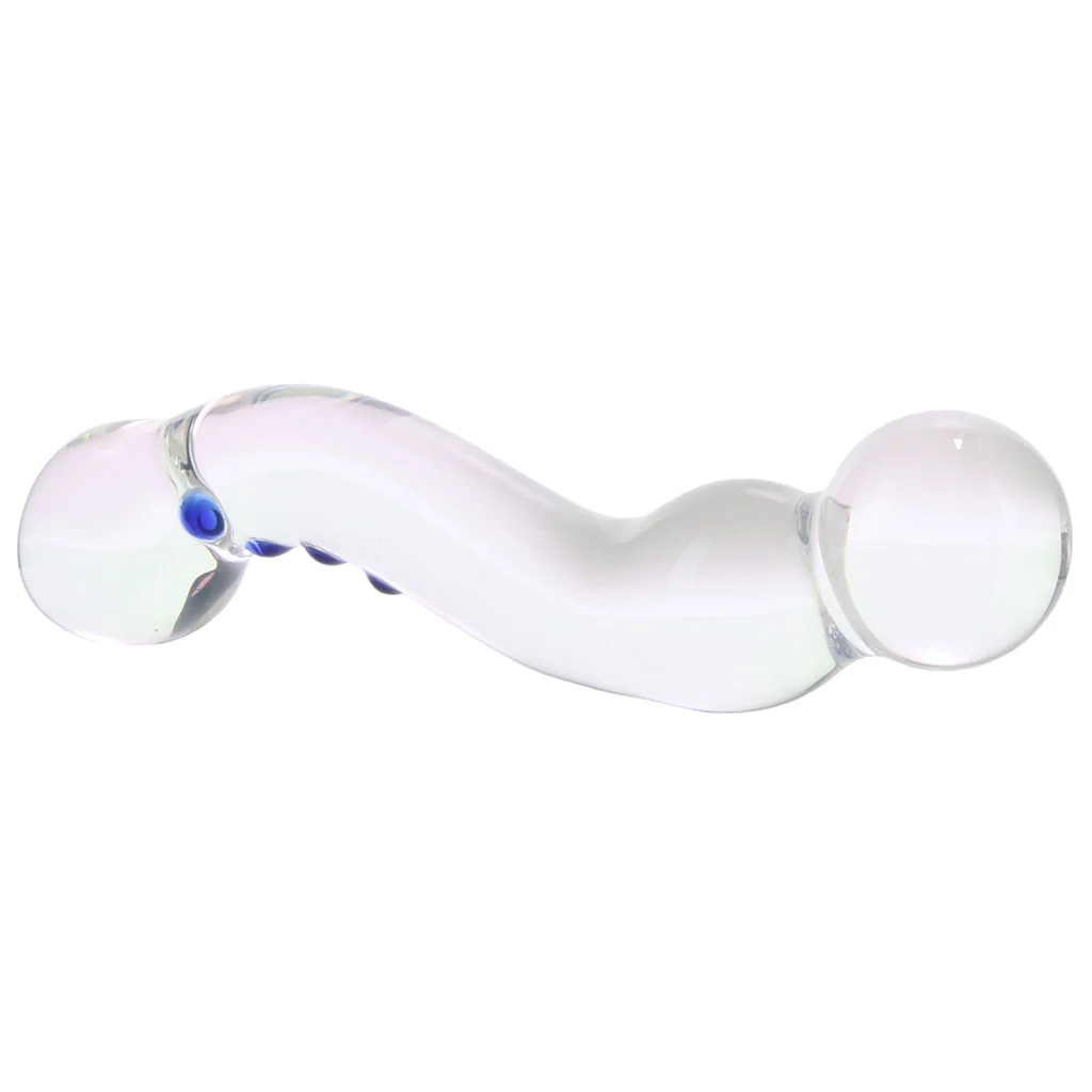 gläs 6 Inch Curved G-Spot Nubby Glass Dildo - Image 5