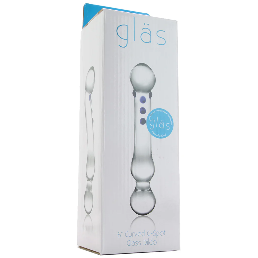 gläs 6 Inch Curved G-Spot Nubby Glass Dildo - Image 6