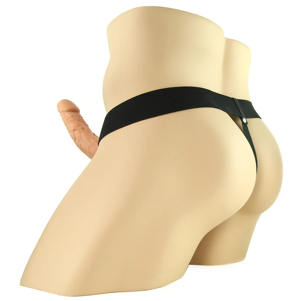 Fetish Fantasy 7 Inch Hollow Strap-On with Balls in Flesh - Image 4