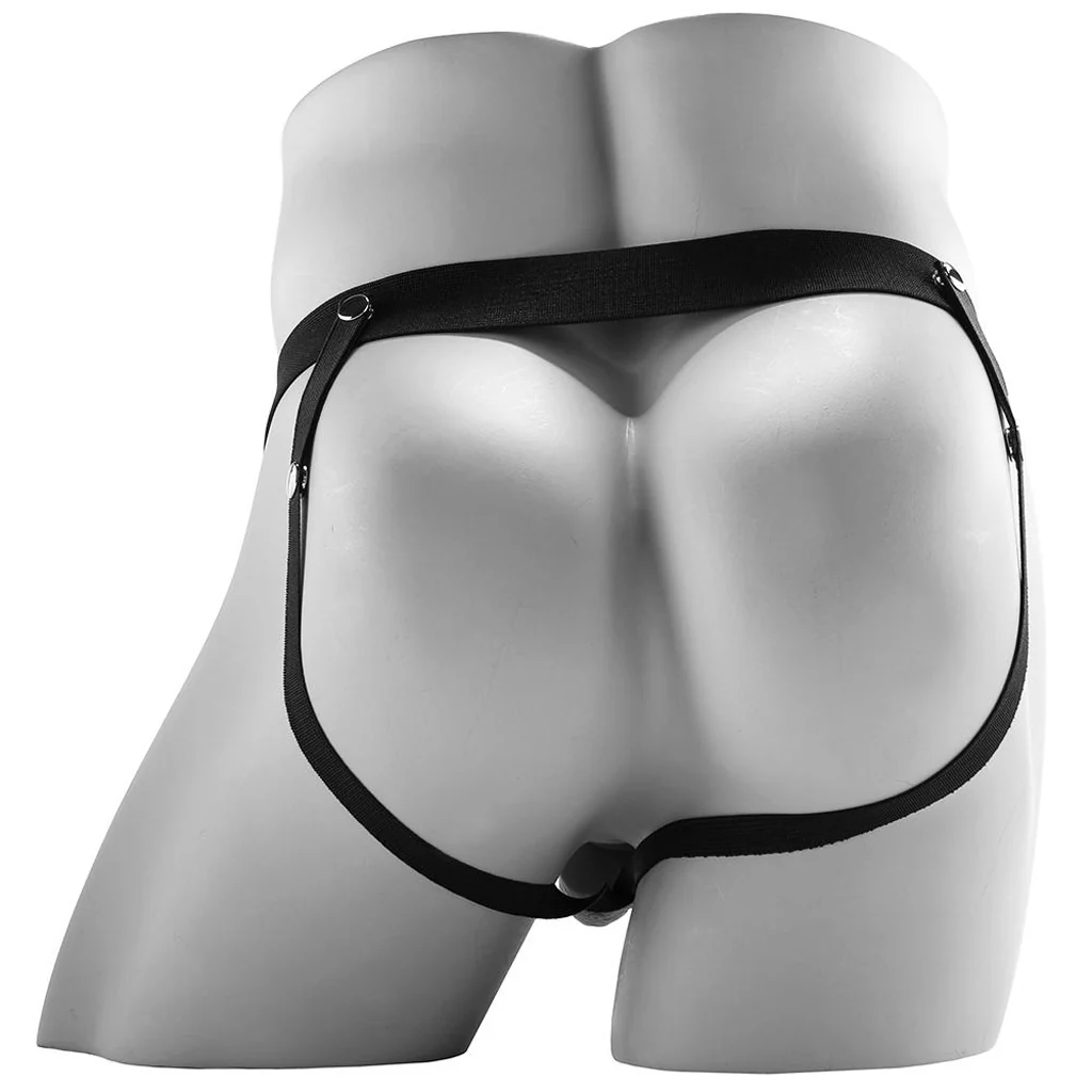 9 Inch Hollow Squirting Strap-On with Balls in Vanilla - Image 5