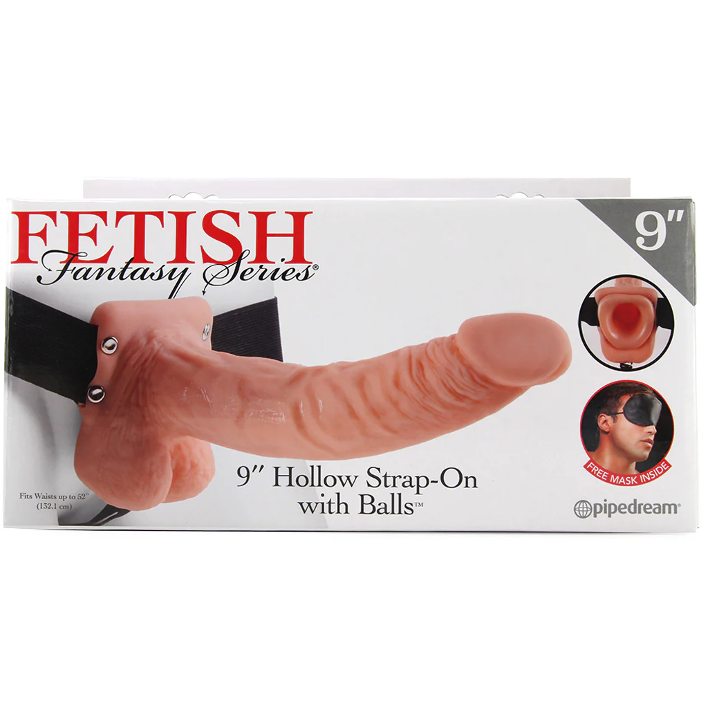 Fetish Fantasy 9 Inch Hollow Strap-On with Balls in Flesh - Image 6