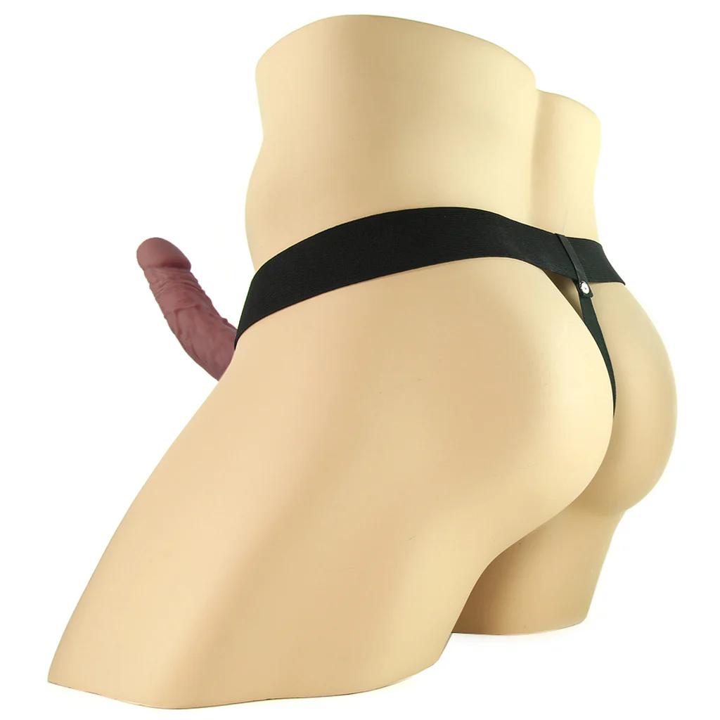 Fetish Fantasy 9 Inch Hollow Strap-On with Balls in Chocola - Image 4