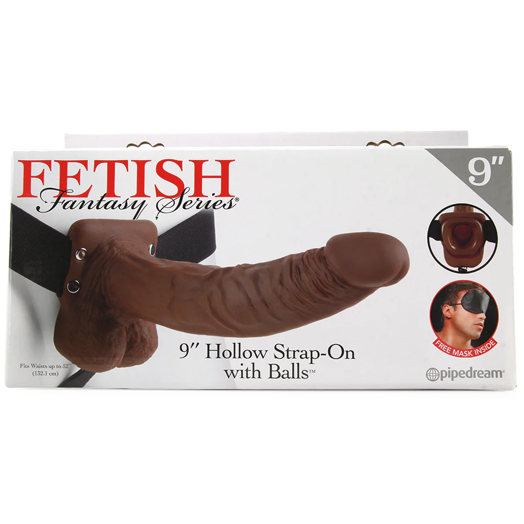 Fetish Fantasy 9 Inch Hollow Strap-On with Balls in Chocola - Image 6