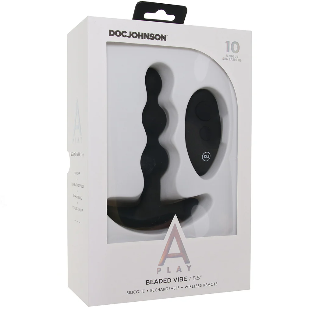 A-Play Beaded 5.5 Inch Anal Vibe in Black - Image 9