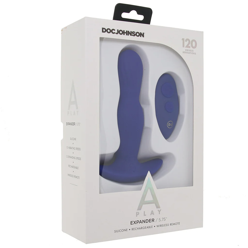A-Play Expander 5.75 Inch Vibrating Plug in Royal Blue - Image 9