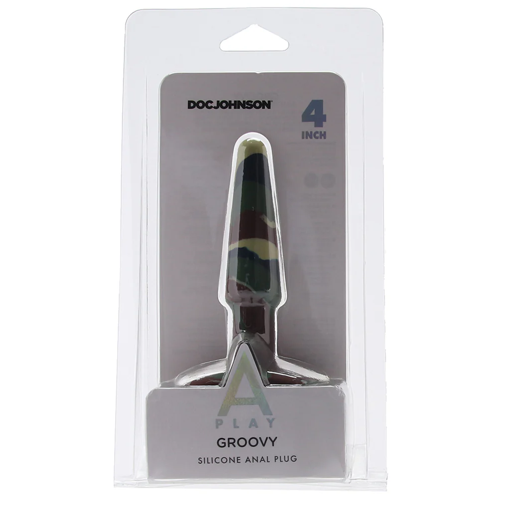 A-Play Groovy 4 Inch Anal Plug in Camo - Image 6