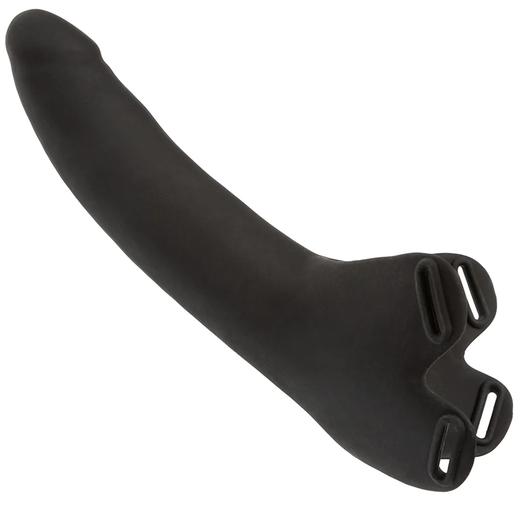 Accommodator Silicone Chin Strap Dildo in Black - Image 3