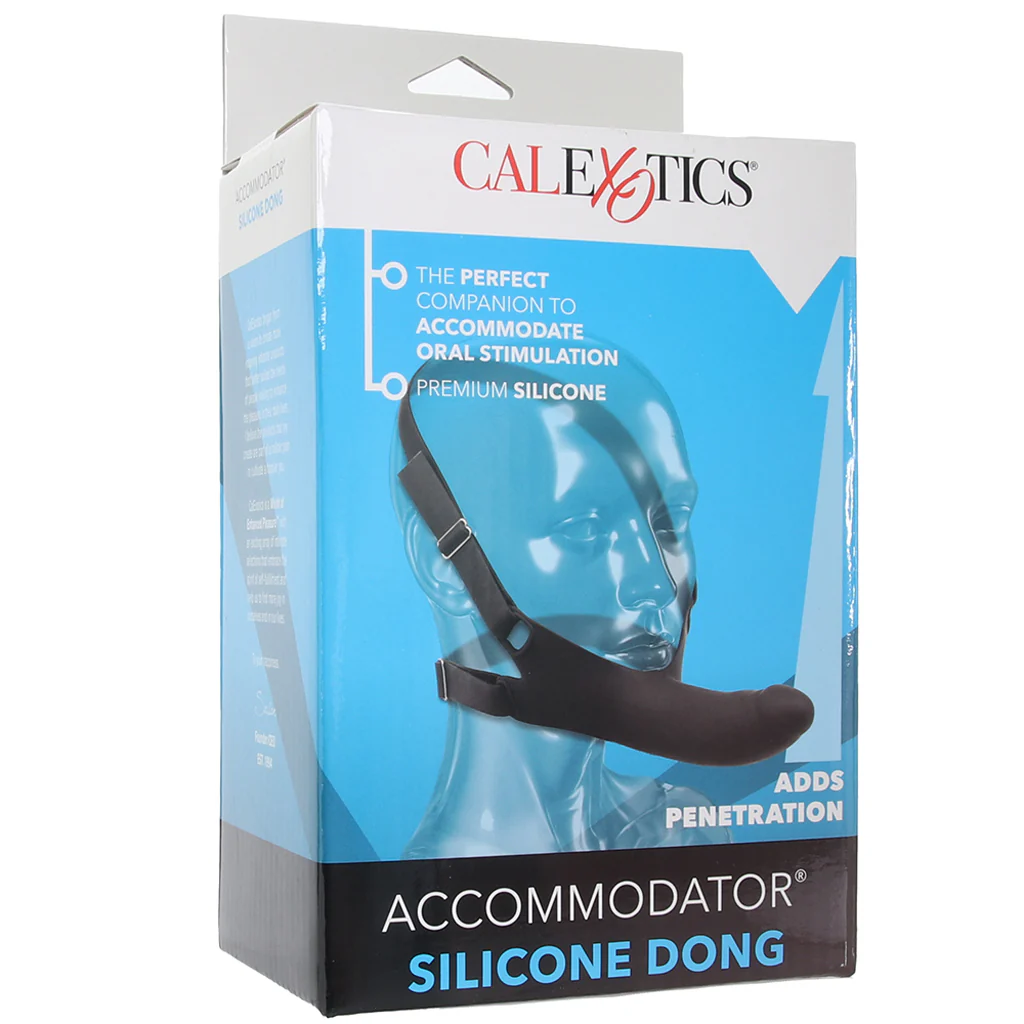 Accommodator Silicone Chin Strap Dildo in Black - Image 6