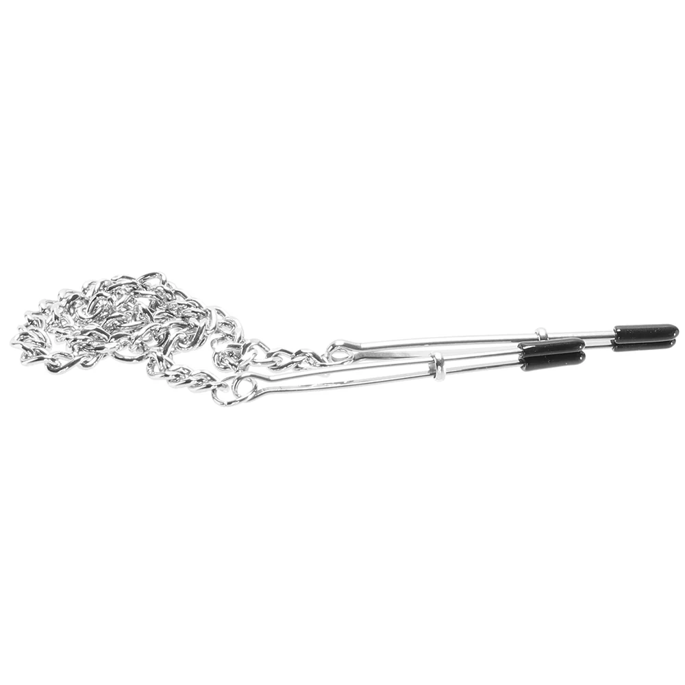Lux Fetish Adjustable Tweezer Nipple Clips with Chain - Image 3