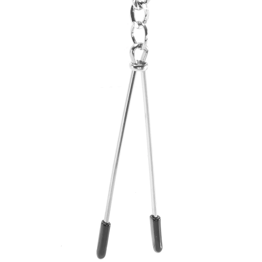 Lux Fetish Adjustable Tweezer Nipple Clips with Chain - Image 4