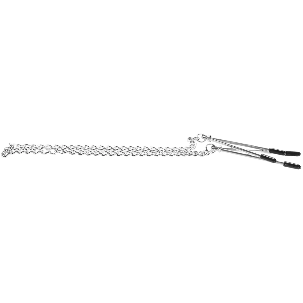 Lux Fetish Adjustable Tweezer Nipple Clips with Chain - Image 5