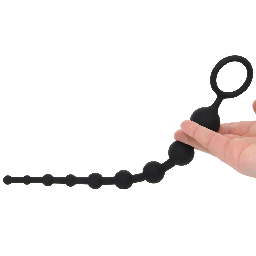 All About Anal Seamless Anal Beads in Black - Image 4