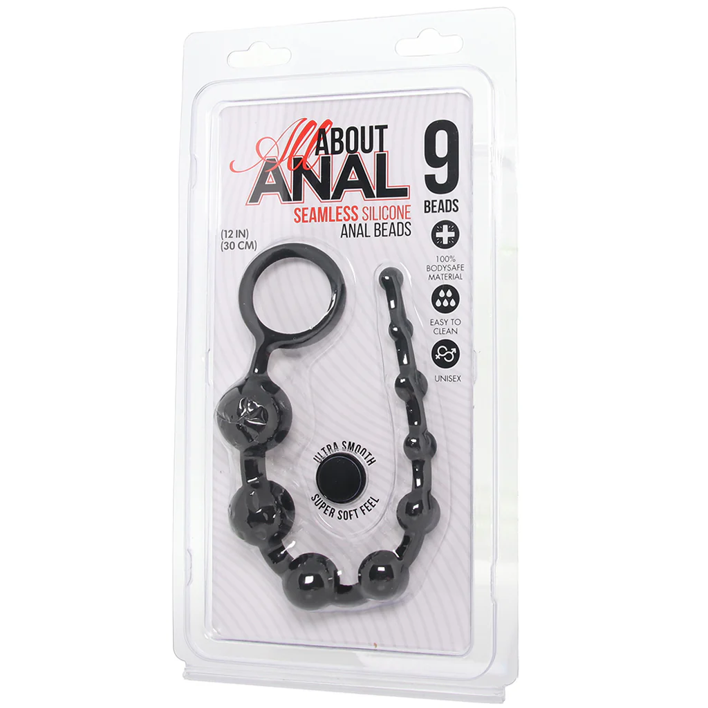 All About Anal Seamless Anal Beads in Black - Image 6