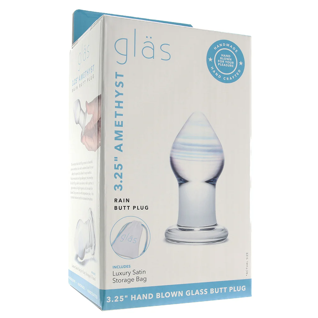 gläs Amethyst Rain Glass Butt Plug - Image 6