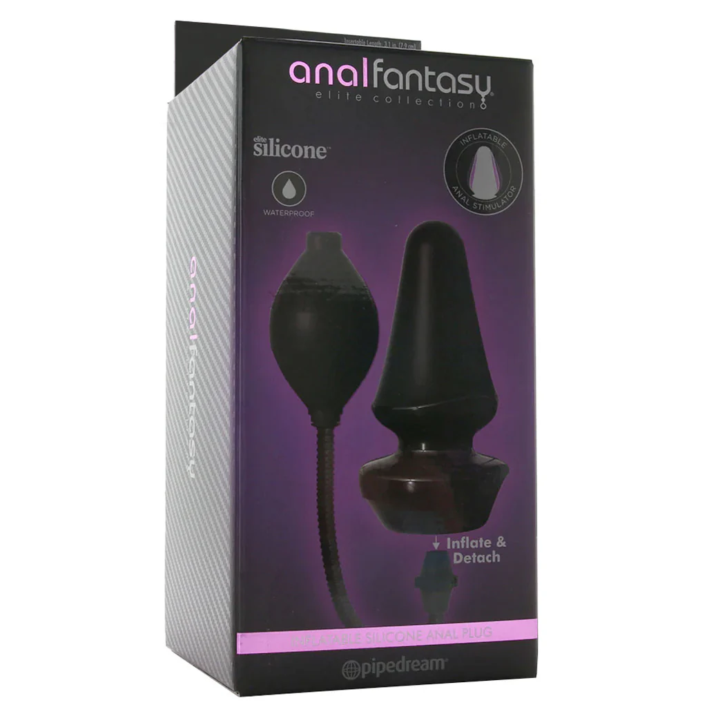 Anal Fantasy Inflatable Silicone Anal Plug in Black - Image 6