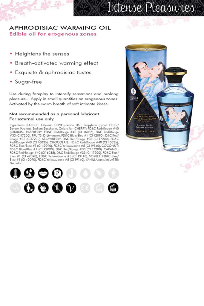 Aphrodisiac Warming Oil 3.5oz/100ml in Sparkling Strawberry - Image 5