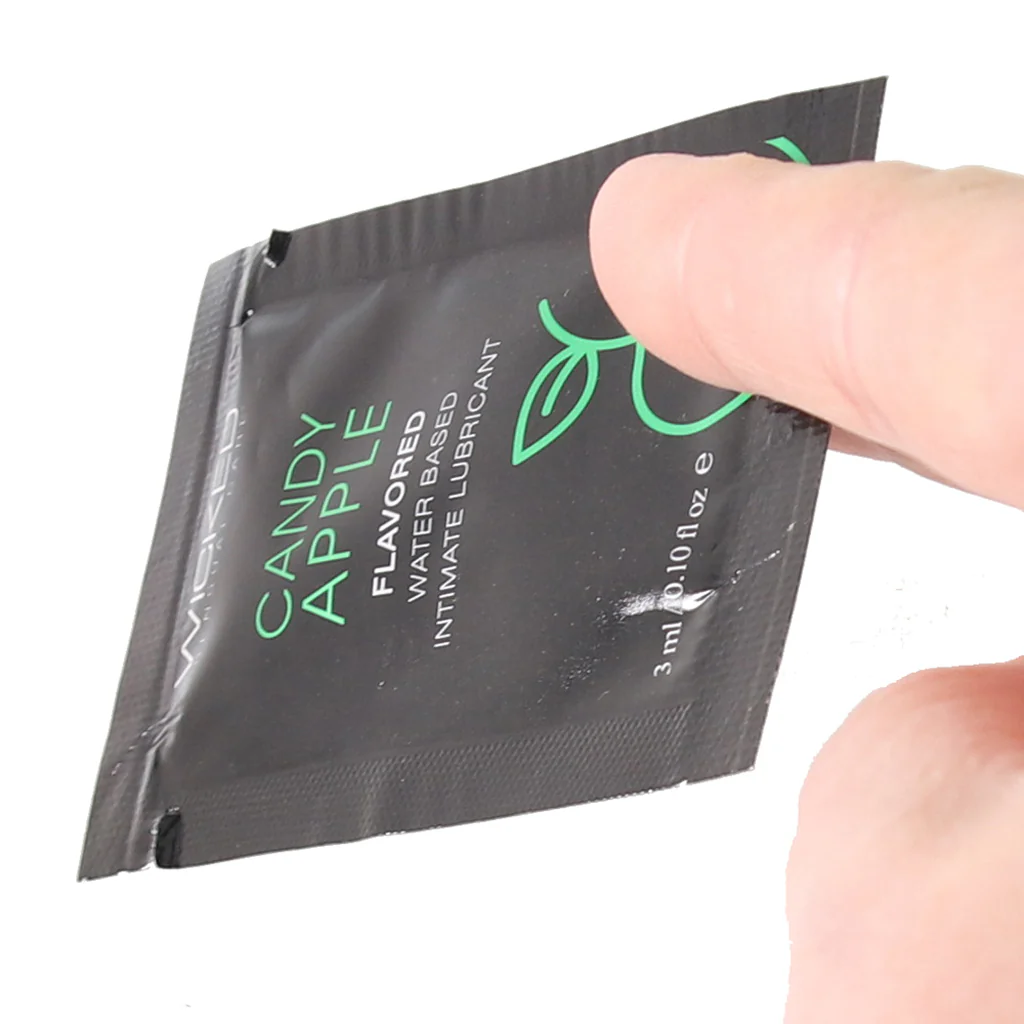 Aqua Flavored Lube .10oz/3ml in Candy Apple - Image 4
