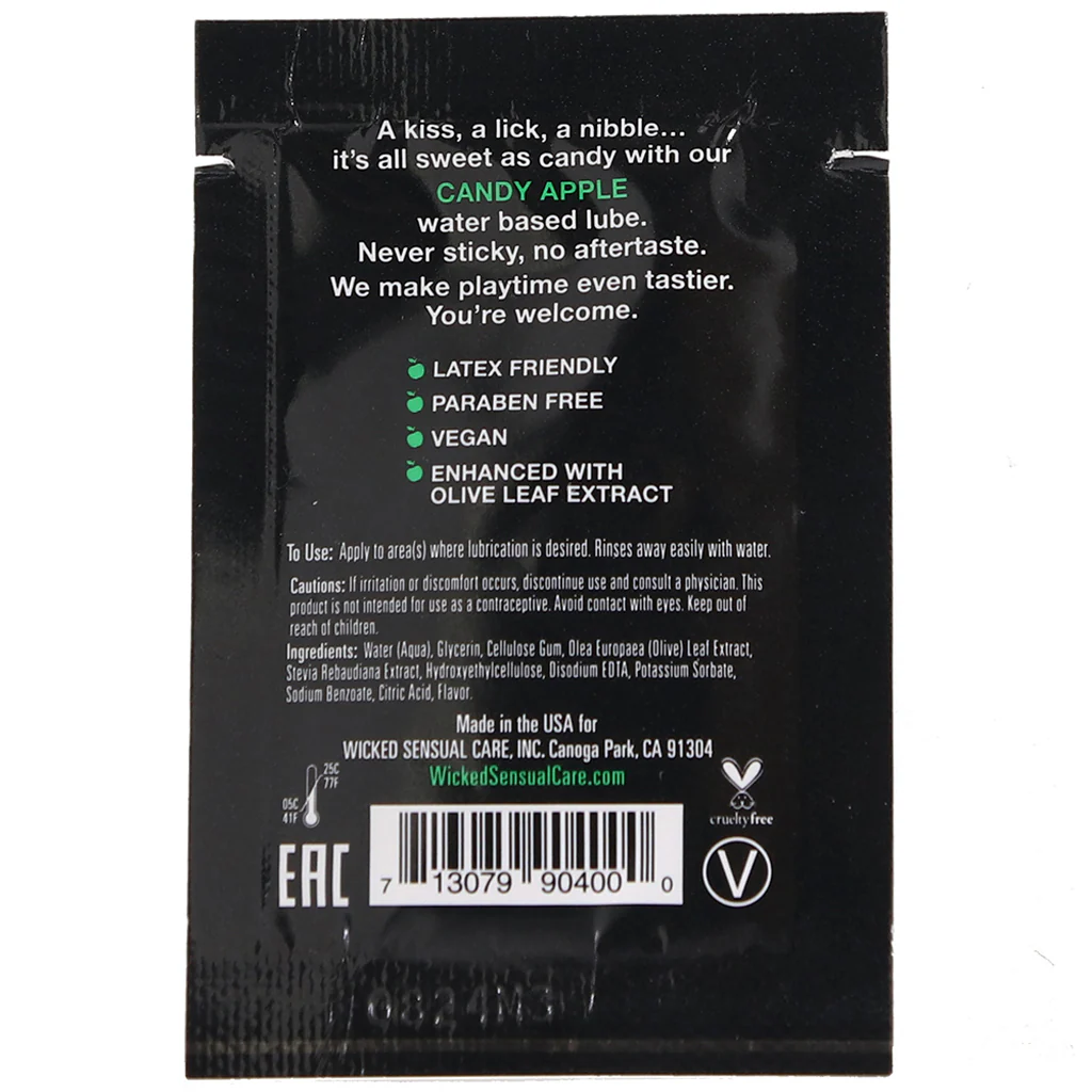 Aqua Flavored Lube .10oz/3ml in Candy Apple - Image 6