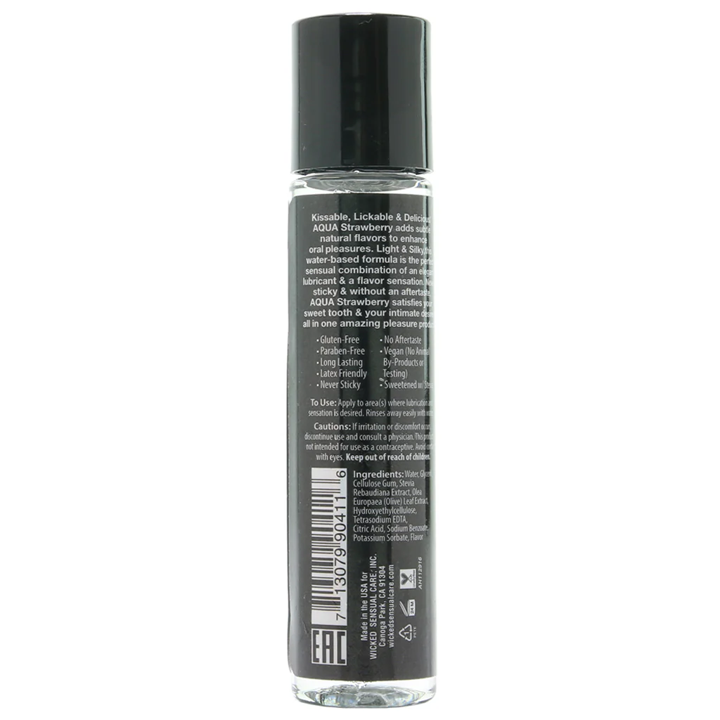 Aqua Flavored Lube 1oz/30ml in Strawberry - Image 2