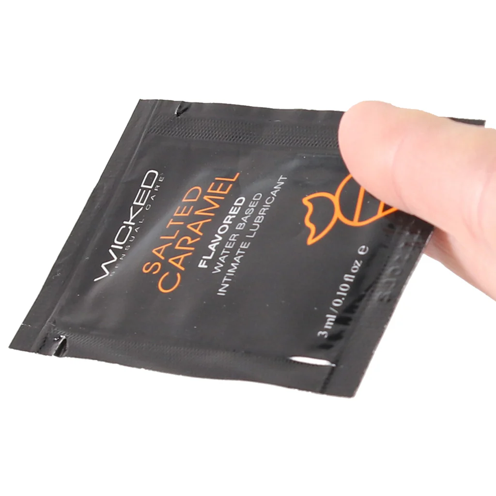 Aqua Flavored Lube .10oz/3ml in Salted Caramel - Image 4