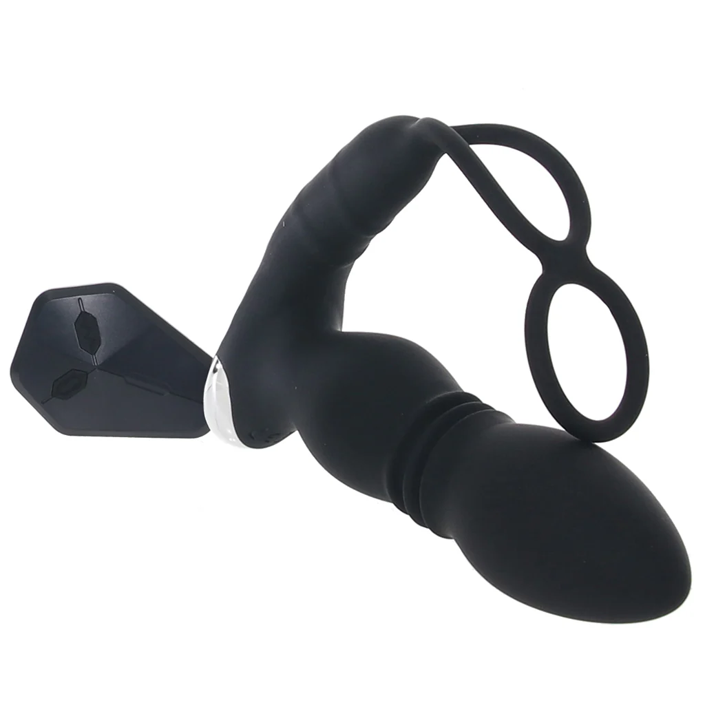 Ass-Sation Thrusting Power Plug with Dual Ring in Black - Image 3