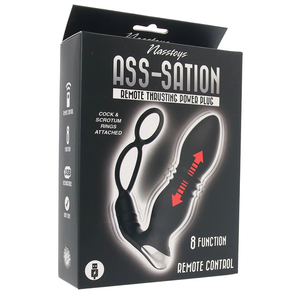 Ass-Sation Thrusting Power Plug with Dual Ring in Black - Image 6