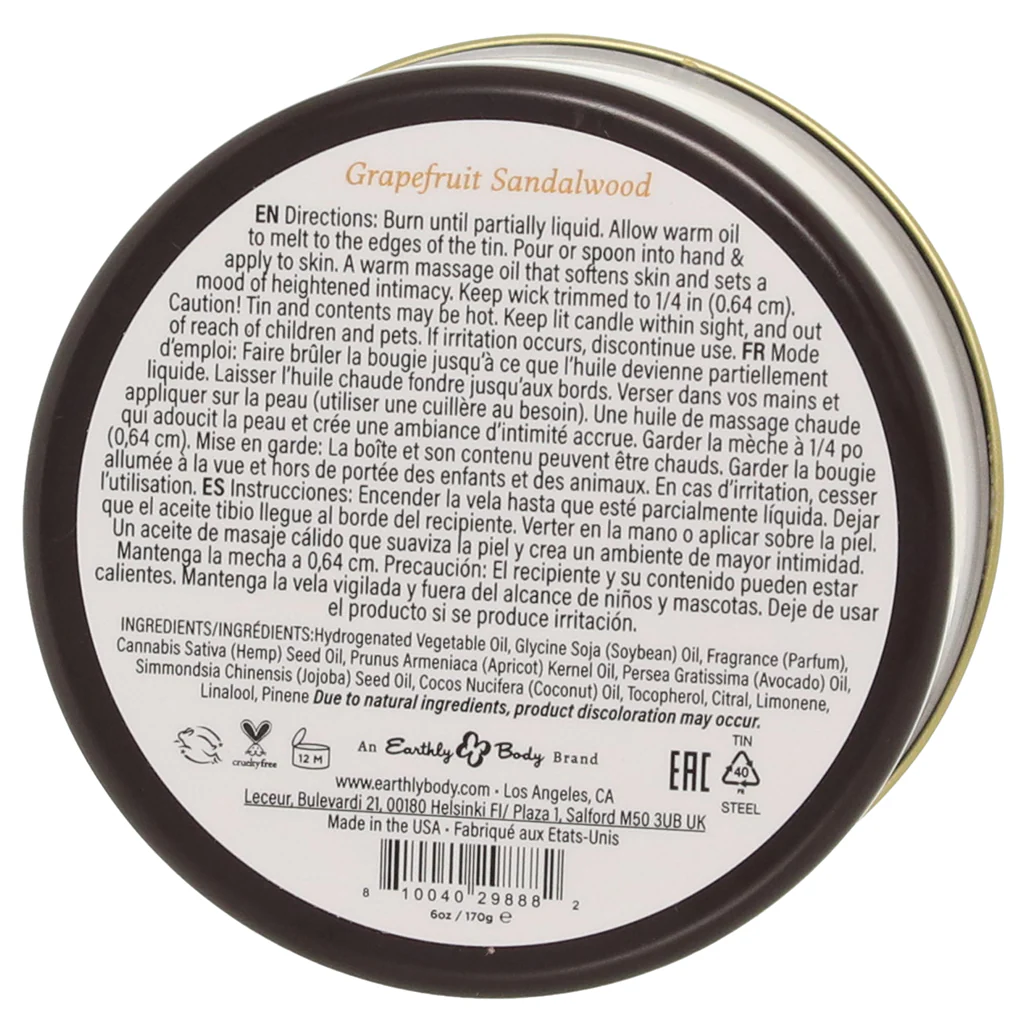 At Night Massage Candle 6oz/170g in Grapefruit Sandalwood - Image 6