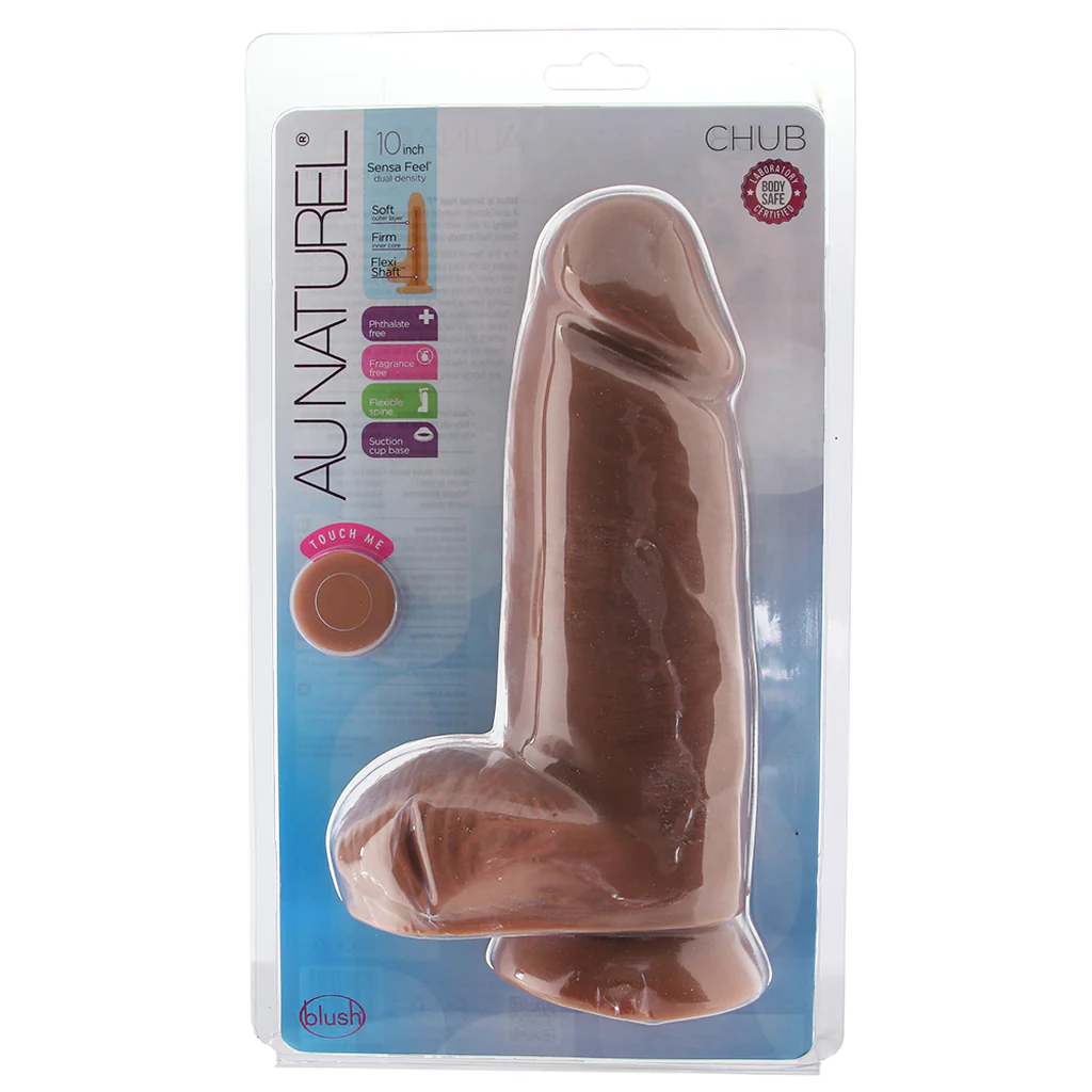 Au Naturel Chub 10 Inch Sensa Feel Dildo in Mocha - Image 6