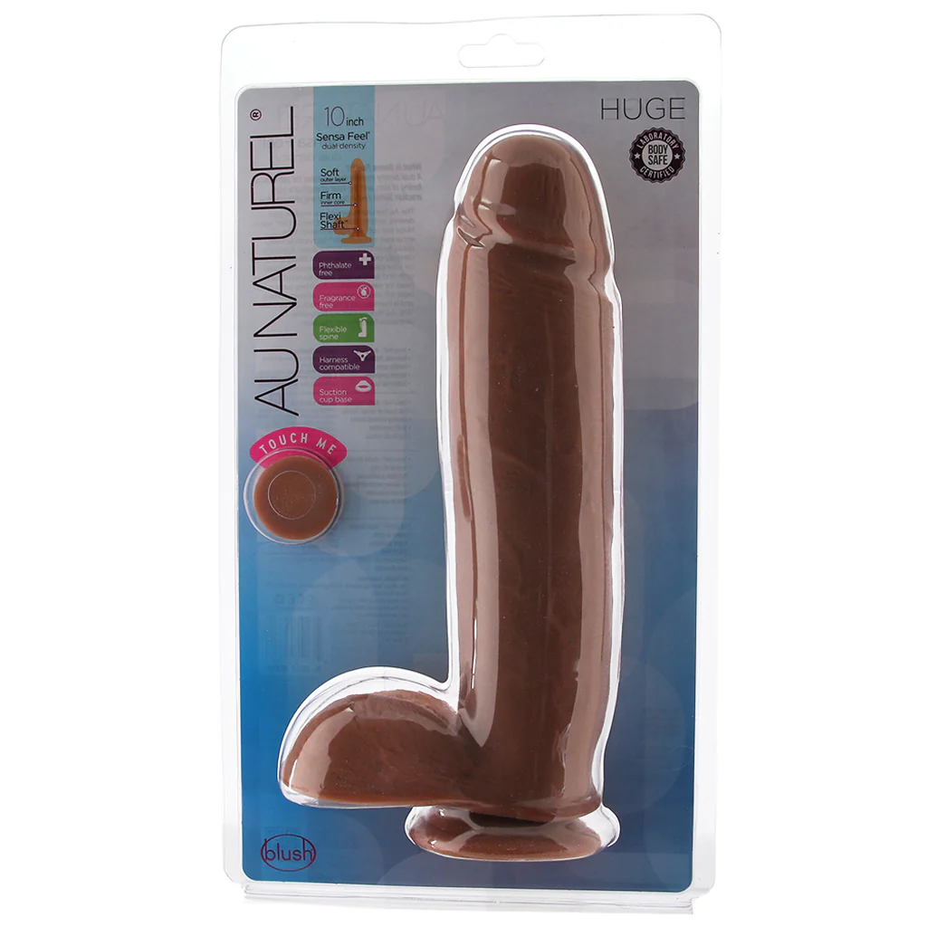 Au Naturel Huge 10 Inch Sensa Feel Dildo in Mocha - Image 6