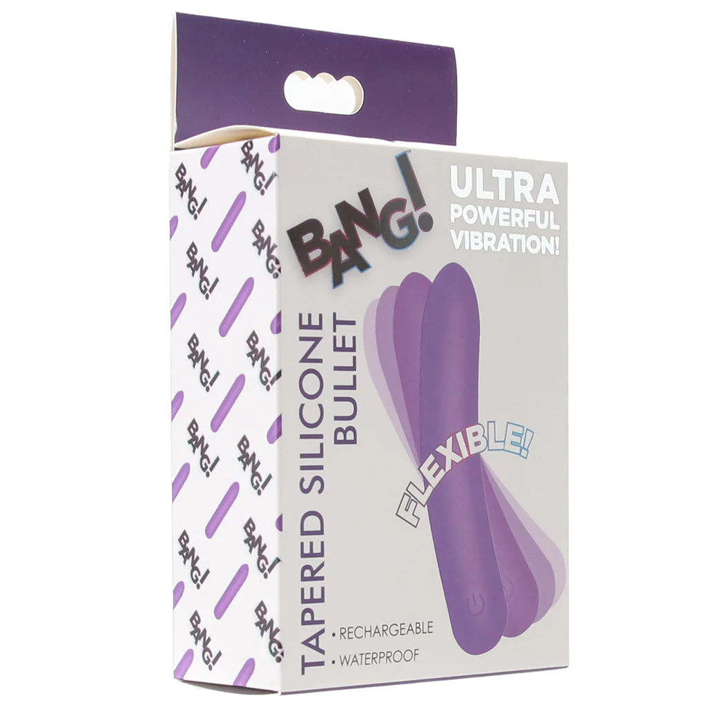 Bang! Flexible Tapered Silicone Bullet Vibe in Purple - Image 6