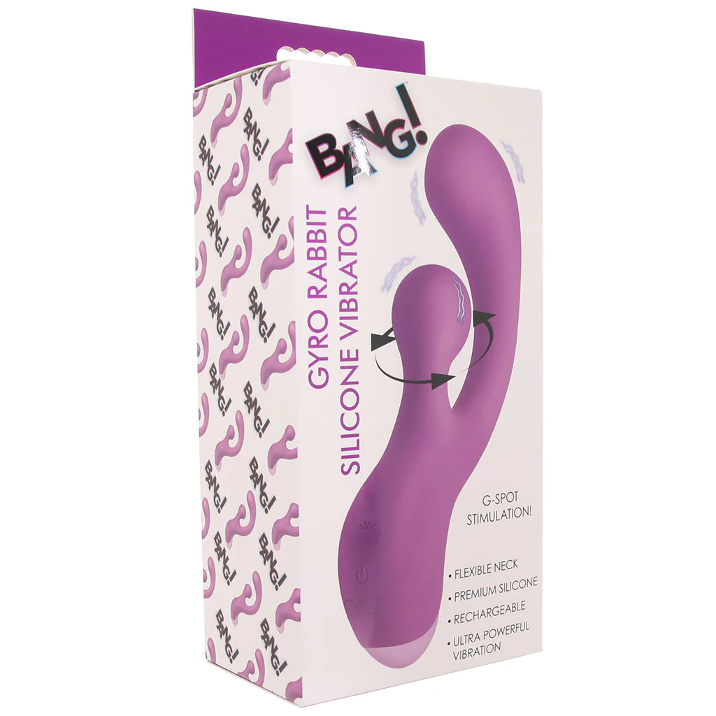 Bang! Gyro Silicone Rabbit Vibe in Purple - Image 9