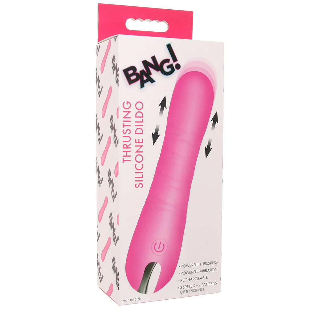 Bang! Thrusting Silicone Vibe in Pink - Image 9
