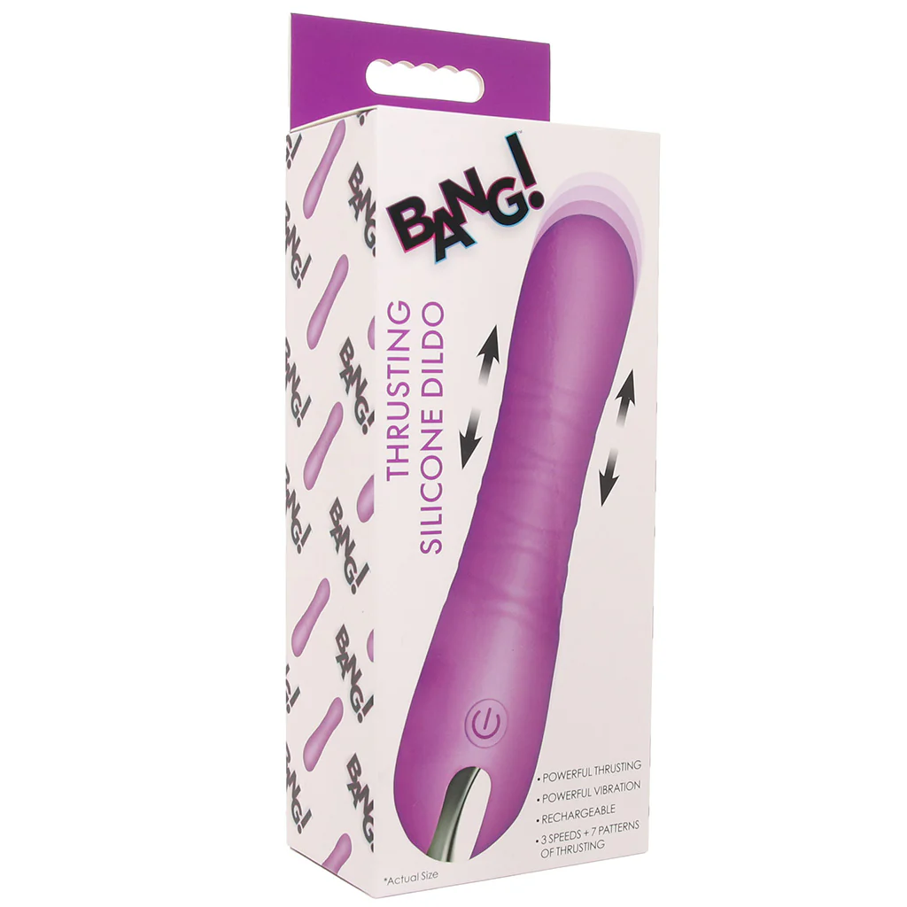 Bang! Thrusting Silicone Vibe in Purple - Image 9