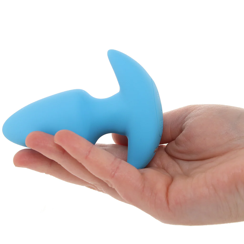 Bang! Thrusting & Vibrating Silicone Butt Plug in Blue - Image 4