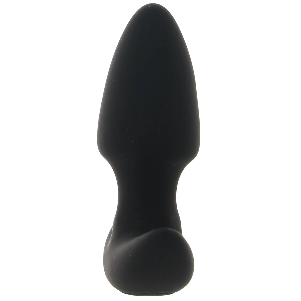Bang! Thrusting & Vibrating Silicone Butt Plug in Black - Image 3
