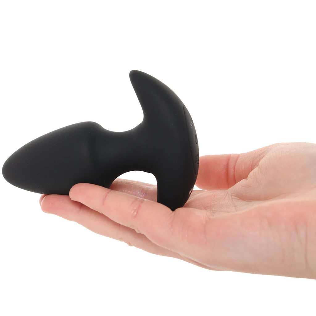 Bang! Thrusting & Vibrating Silicone Butt Plug in Black - Image 4