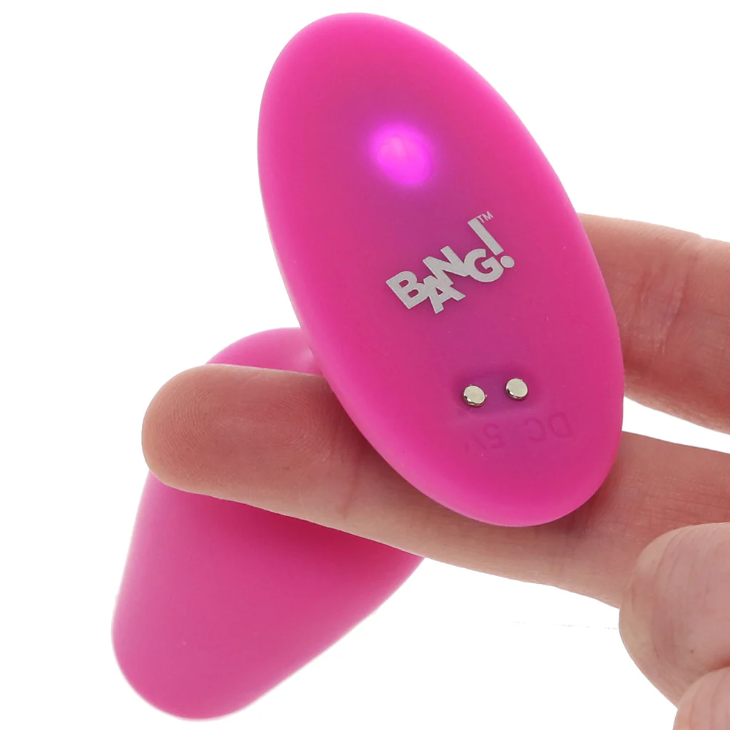 Bang! Vibrating Silicone Butt Plug in Pink - Image 5