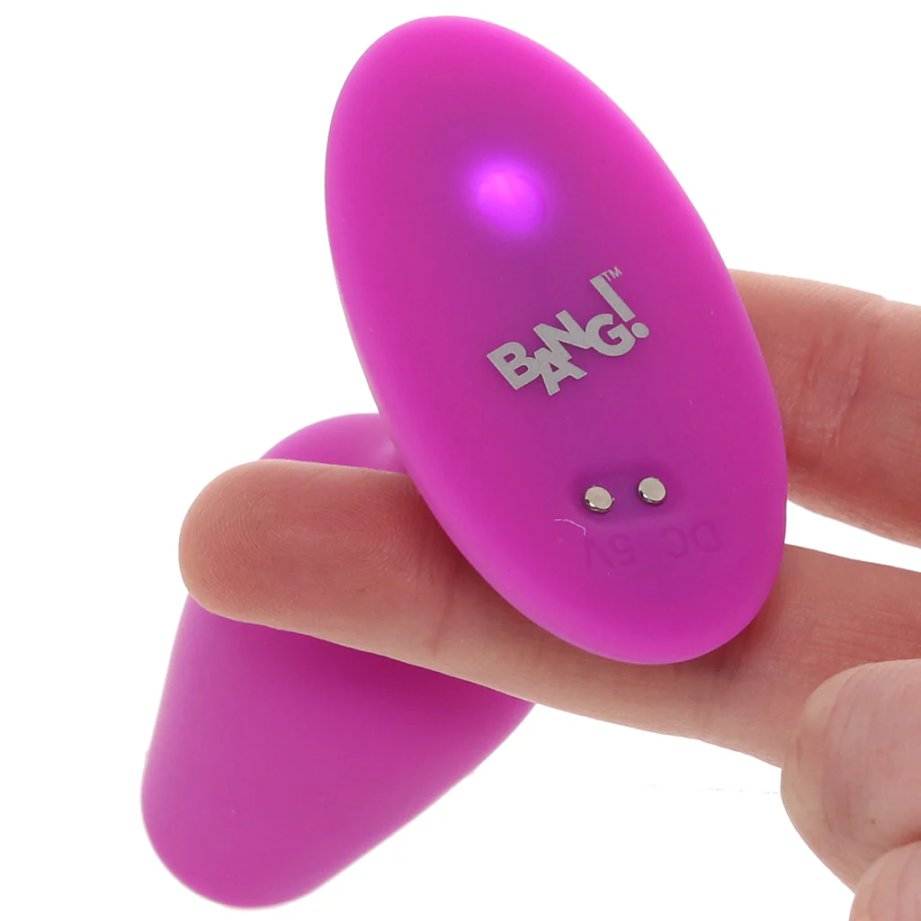 Bang! Vibrating Silicone Butt Plug in Purple - Image 5
