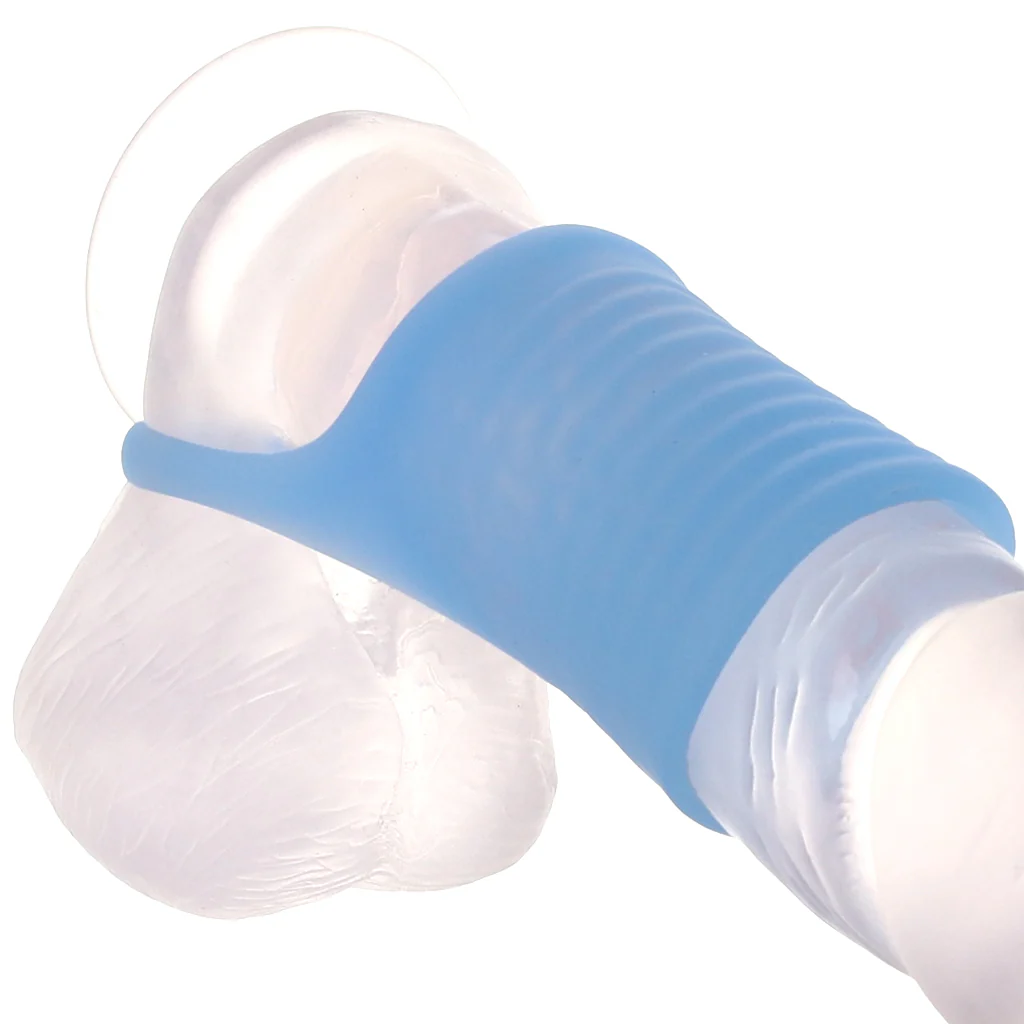 Basic Essentials Stimulation Enhancer Sleeve in Blue - Image 2